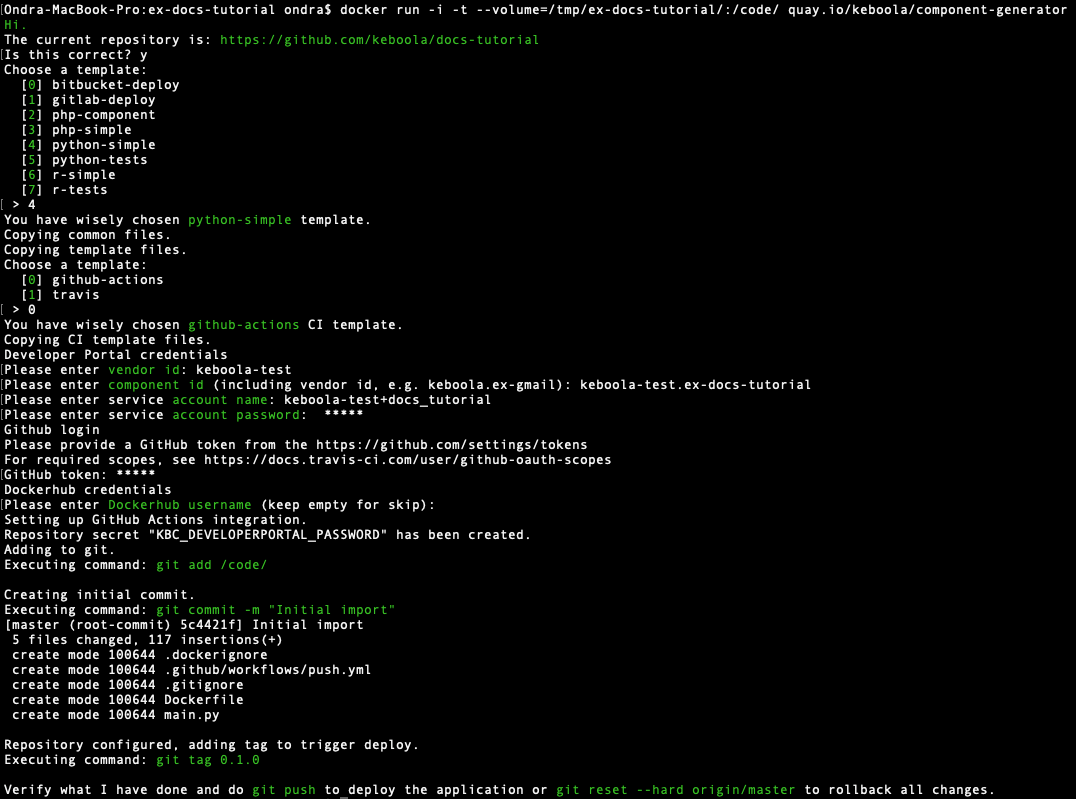 Screenshot -- Component Generator